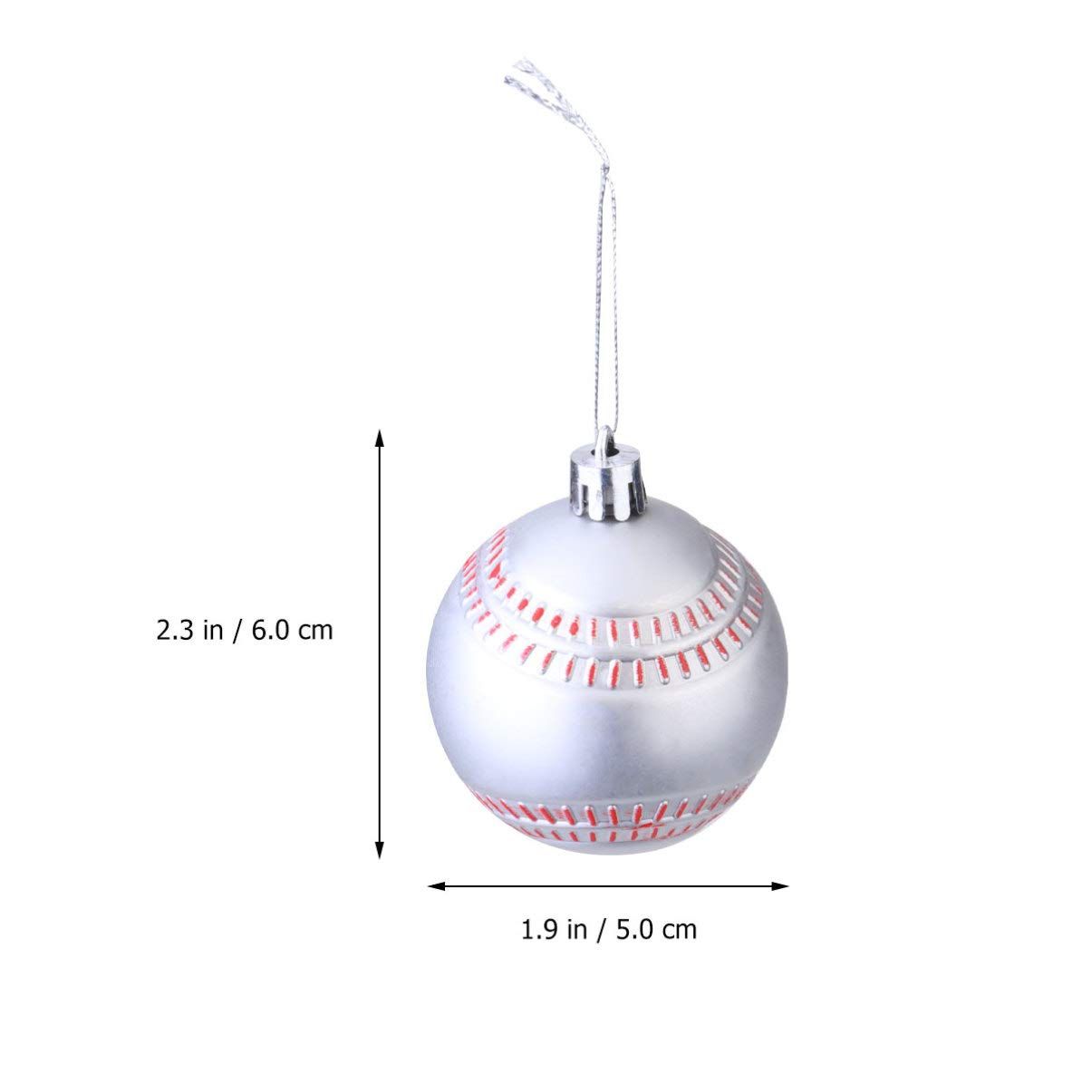 Hanging Baseball Ornaments, 6 Pcs Tree Hanging Ball Baseball Balls Ornaments for Sport Party Decor |6 × 5 × 5CM — image 3
