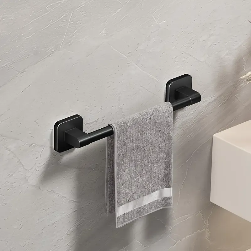 50cm space aluminum gunmetal gray towel bar, easy drill-free installation, anti-corrosion and rust-proof, bathroom towel storage, practical and stylish โ image 2