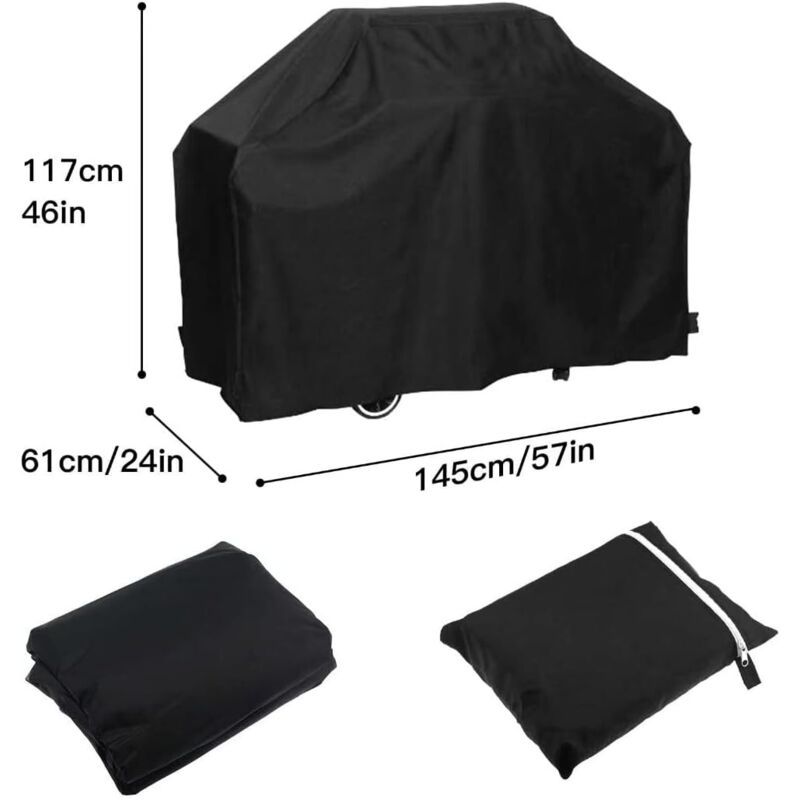 Barbecue Cover, Barbecue Protective Tarpaulin, Grill Cover Anti Wind Anti UV Anti Water Anti Moisture Dustproof, 147 × 61 × 117cm — image 2