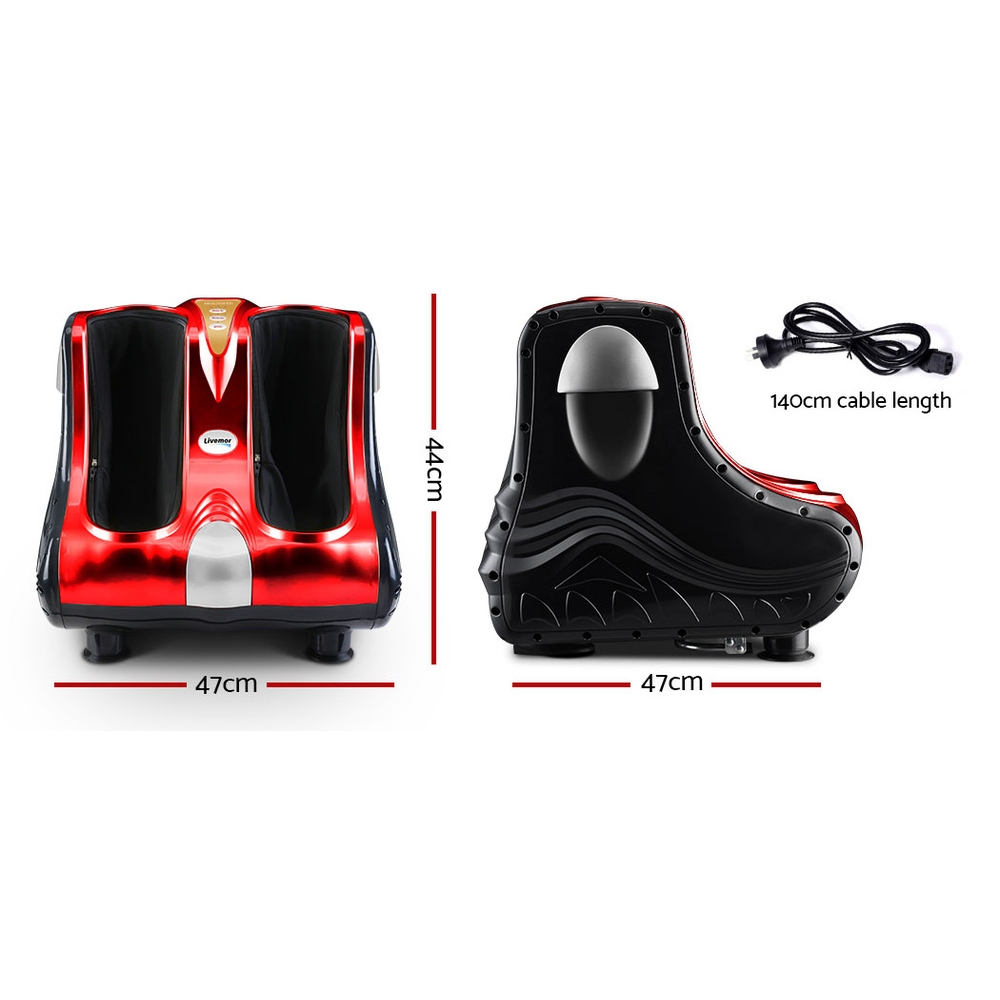 Livemor Foot Massager Massagers Shiatsu Electric Roller Ankle Calf Leg Kneading Red — image 2