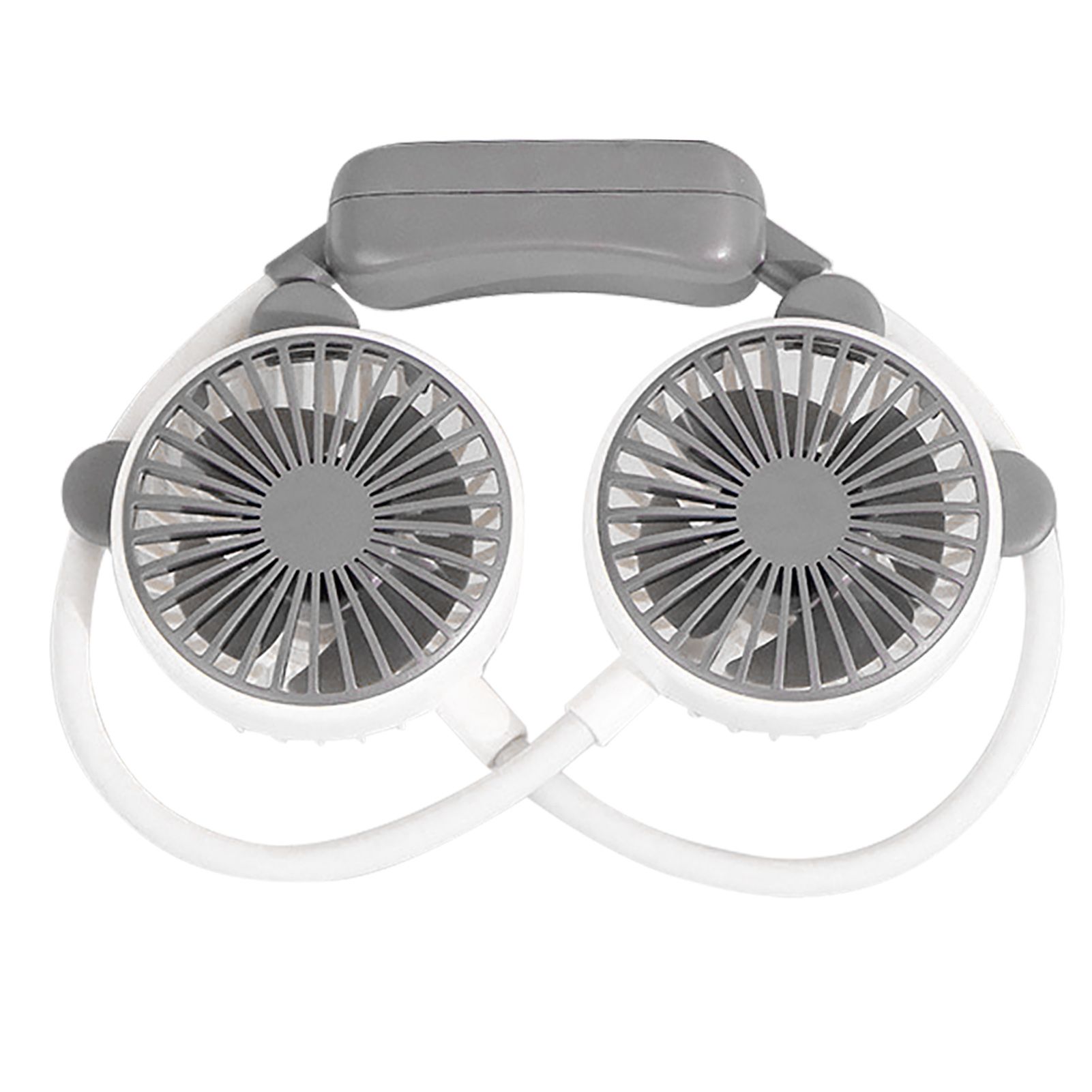 Portable Neck Fan Bendable Wearable USB Rechargeable Hand Free Mini Hanging Fan for Office Travel White โ image 2