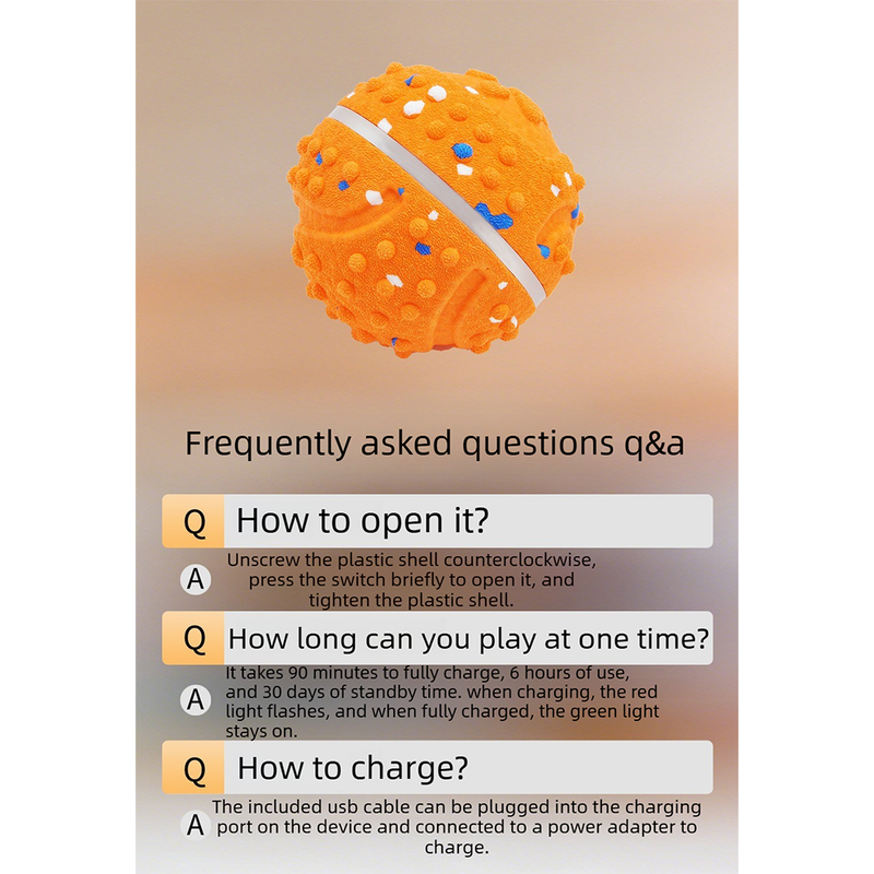 LED Colorful Vibrating Bouncing Ball Pet Toy-white — image 4