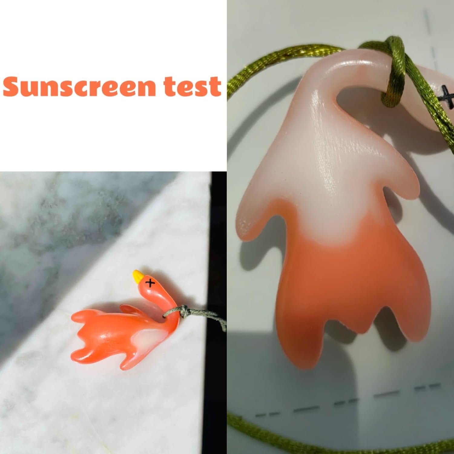 6 Pcs Duck Car Pendant, Violetfox Color-Changing Duck Sunscreen Tester UV Temperature Reminder, Funny Cute Roast Hanging Ornament for Car Mirror Bicycles Bags — image 3
