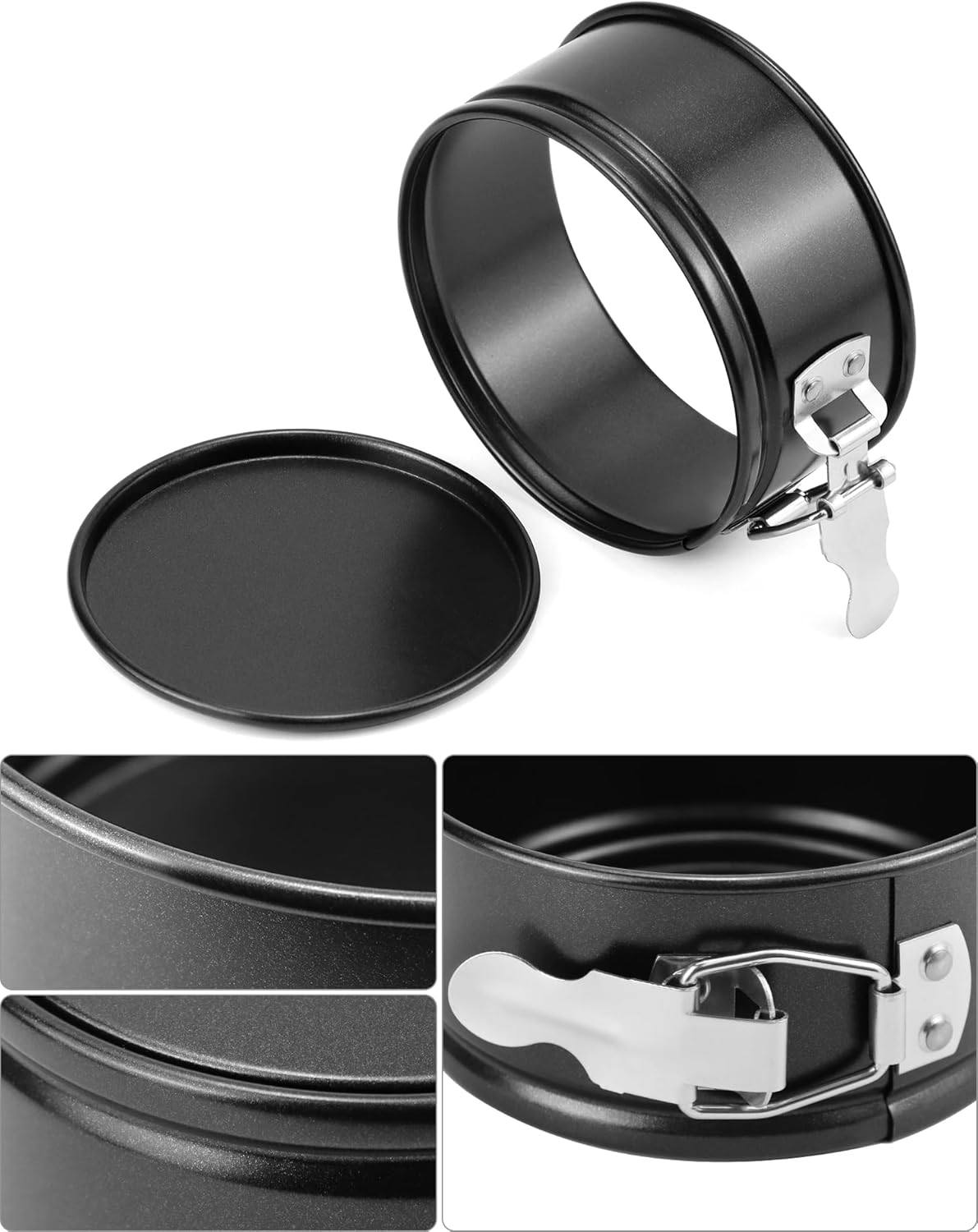 4 Inch Springform Pan Set, Nonstick, Leakproof Mini Cheesecake Pans with Removable Bottom, Carbon and Stainless Steel Construction, 8 Pcs โ image 2