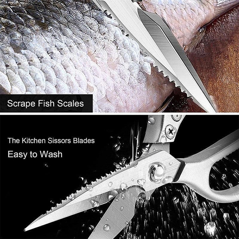 2X Japanese Heavy Duty Stainless Steel Kitchen Scissors Shears Fish Chicken Bone โ image 3