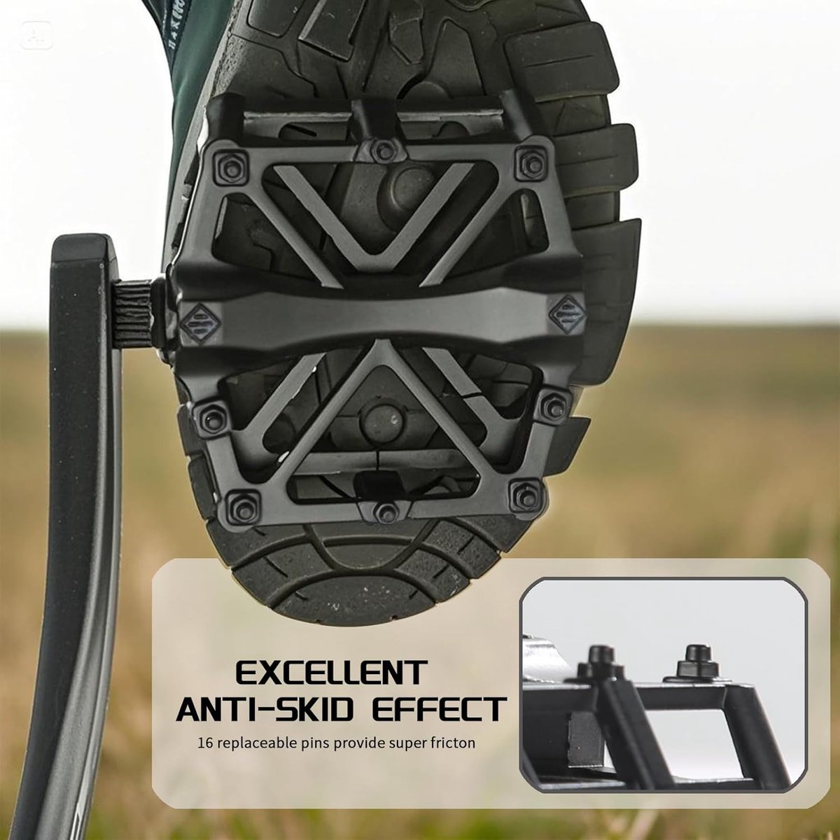 Foot pedals - 9/16 inch mountain bike foot pedals - with waterproof, sealed bearings - 2-pack — image 2