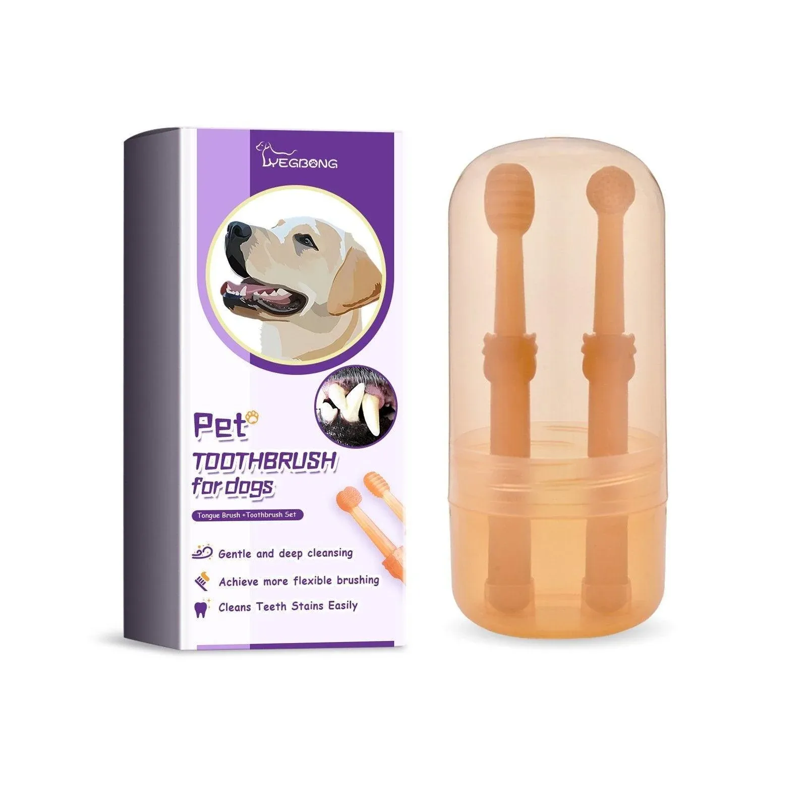 Pet Tongue Brush and Toothbrush Set for Oral Cleaning Dental Health Care for Pet — image 2
