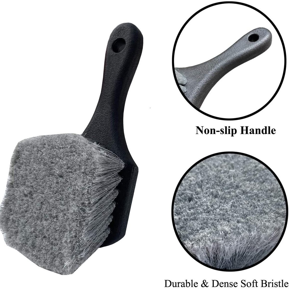 Tire brush - rim brush - Tire polish - Rim brush - Rim cleaner - Exterior Wheel Brush Tire Cleaner - black - Brush with short handle - PP - 215 ร 55 โ image 2