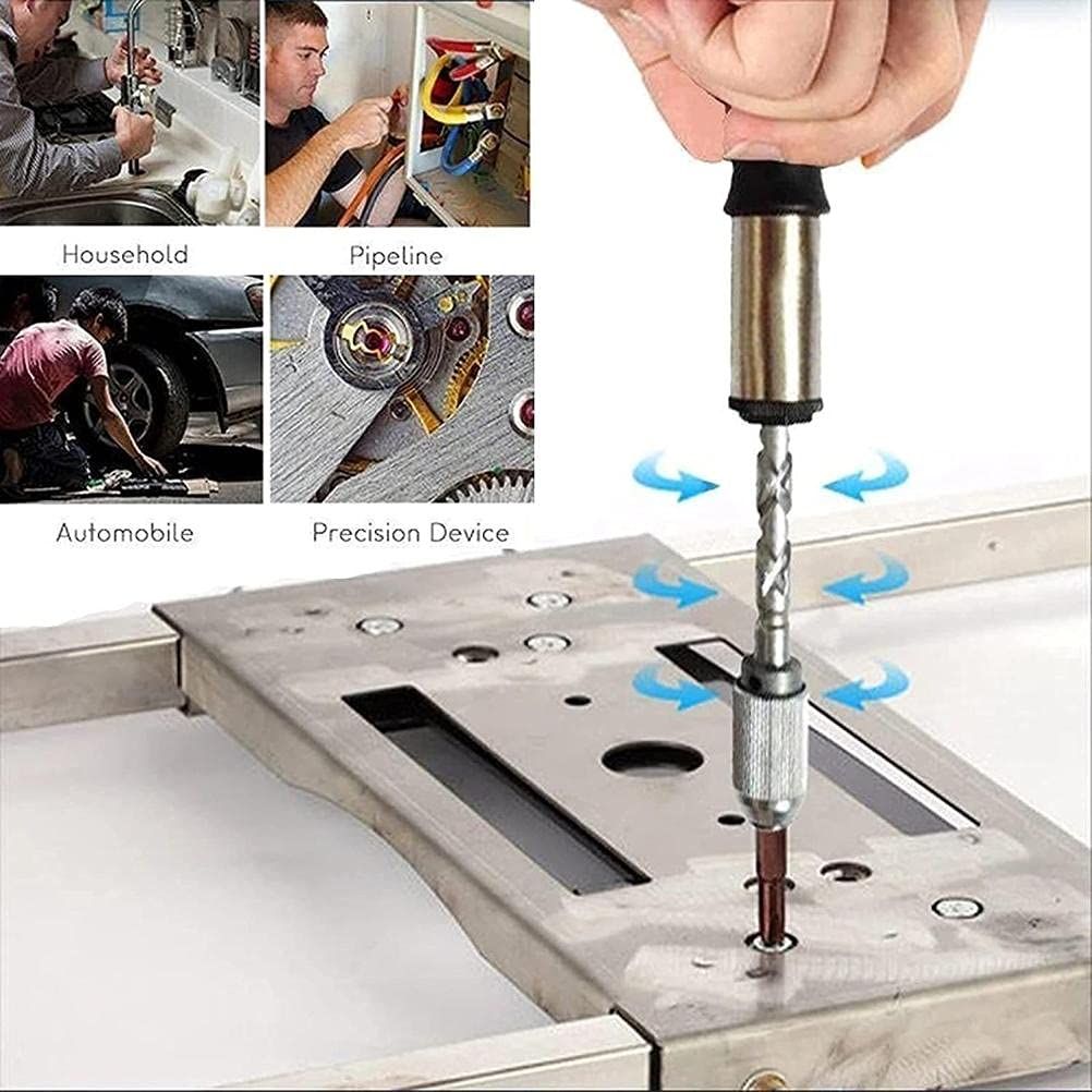 Push-Pull Ratchet Screwdriver, Semi-automatic Adjustment Spiral Ratchet Screwdriver with 5 Replaceable Heads - Easy Disassembly — image 4