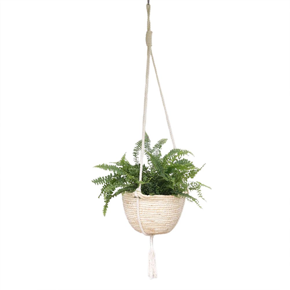 Natural Hanging Seagrass Plant Baskets Dural Layer Flower Planting Basket Holder Garden Decor — image 3