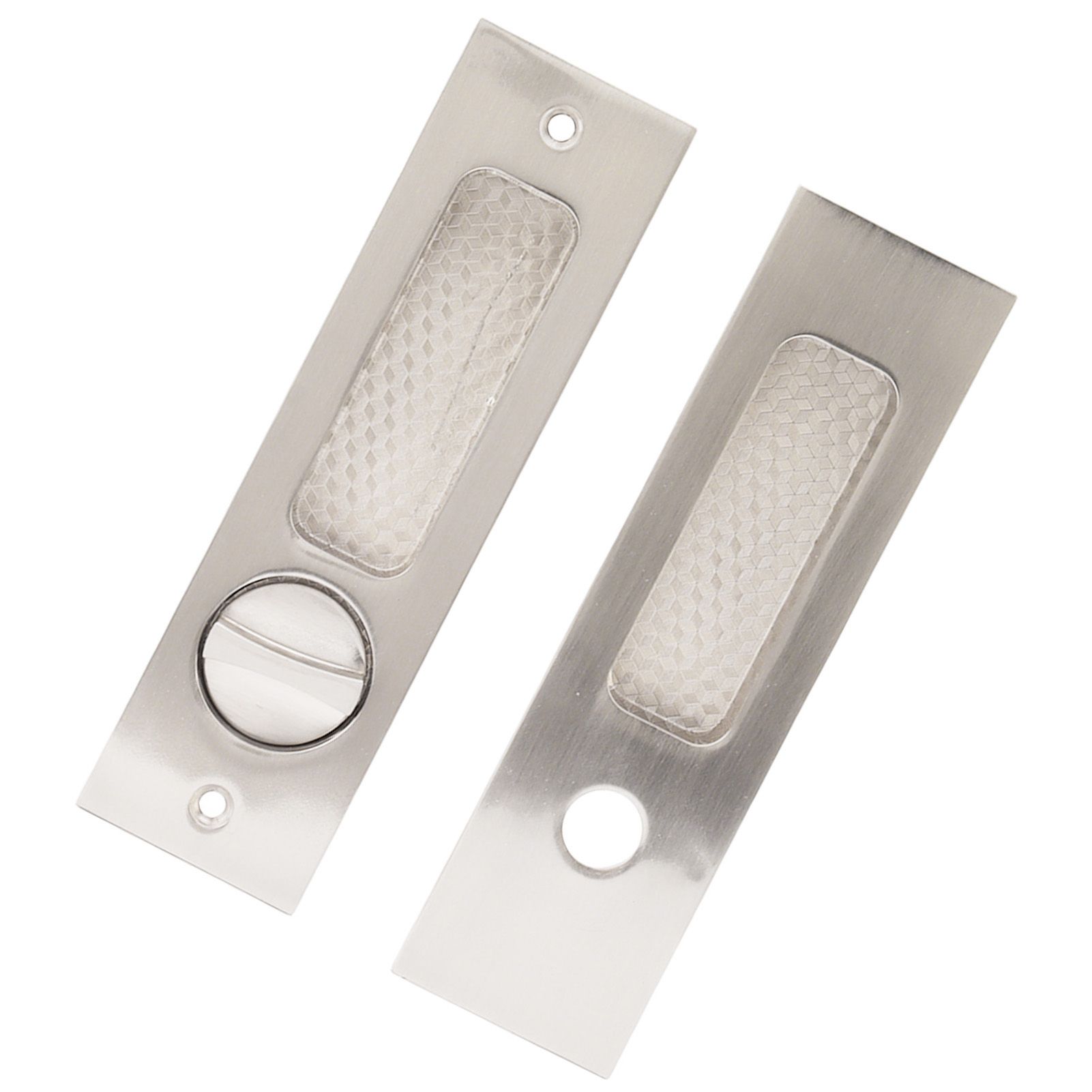 Sliding Door Mortise Lock with 2 Keys Zinc Alloy Invisible Recessed Handle Latch Pocket for Wood Furniture Hardware Brushed Nickel — image 2