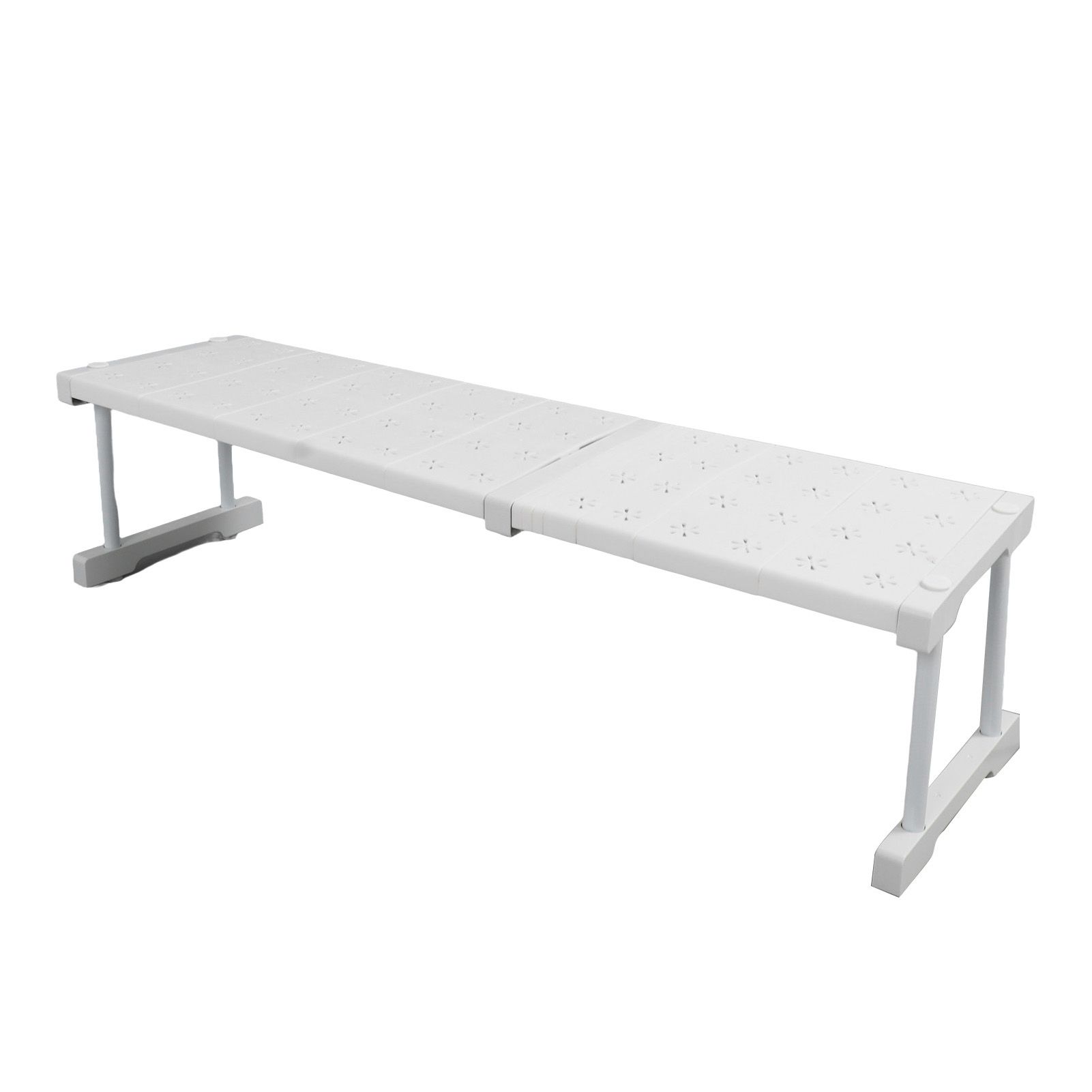 Expandable Closet Shelf Organizer Adjustable Space Saving Wardrobe Sink Tension Shelf 24cm Width 22cm Height Length 67 to 88cm/26.4 to 34.6in — image 2