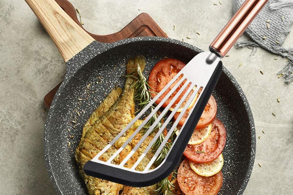 2Pcs Nonstick Cookware Spatula With Silicone Edge Heat Resistant Kitchen Cooking Thin Spatula Flipper β image 2