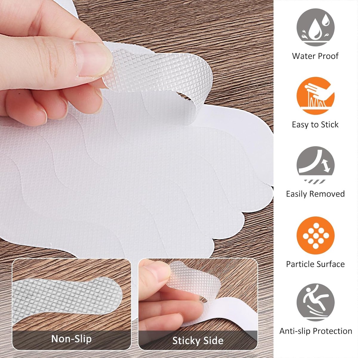 24 pieces - anti-slip stickers - 18 × 1.3cm - S-shape - anti-slip bath stickers - anti-slip shower stickers - safety strips for baths - for stairs, showers and — image 2