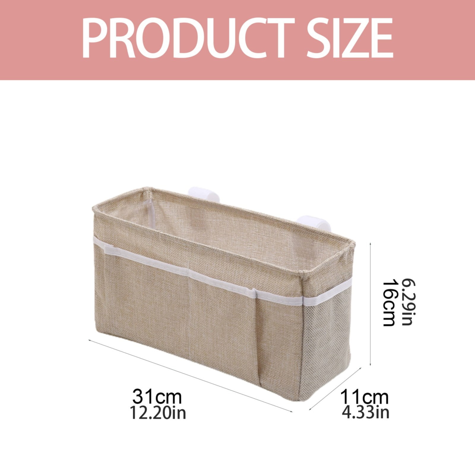 Bedside Caddy, Bedside Storage Bag Hanging Organizer for Bunk and Hospital Beds,Dorm Rooms Bed Rails,Can be Placed, Blue, 31 × 11 × 16 cm — image 2