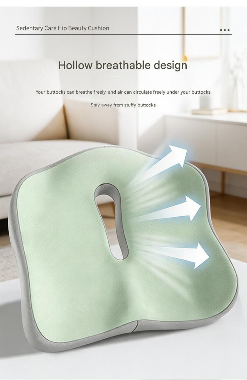 2-piece Pink Ergonomic Memory Foam Seat Cushion with Lumbar Support - Breathable Contoured Design for Office, Car, and Home Use - Relieves Tailbone Pressure โ image 4
