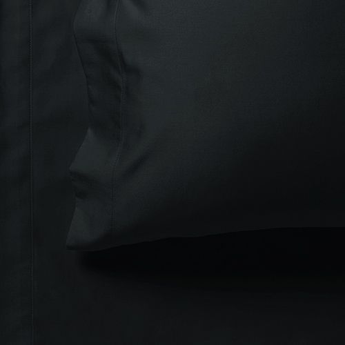 1000TC Ultra Soft Single Size Bed Black Flat & Fitted Sheet Set — image 3