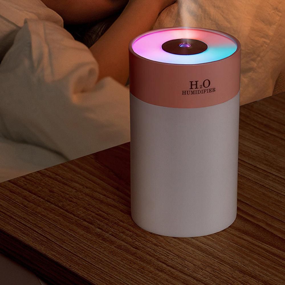 Colorful LED Humidifier with Night Light for Home and Bedroom Use Pink โ image 3