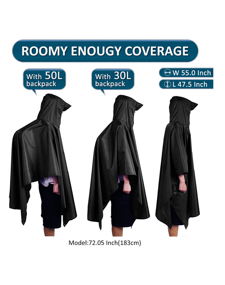 Blue 3-in-1 Multifunctional Outdoor Rain Poncho - Ground Mat & Shelter - Lightweight & Waterproof for Hiking & Camping โ image 3