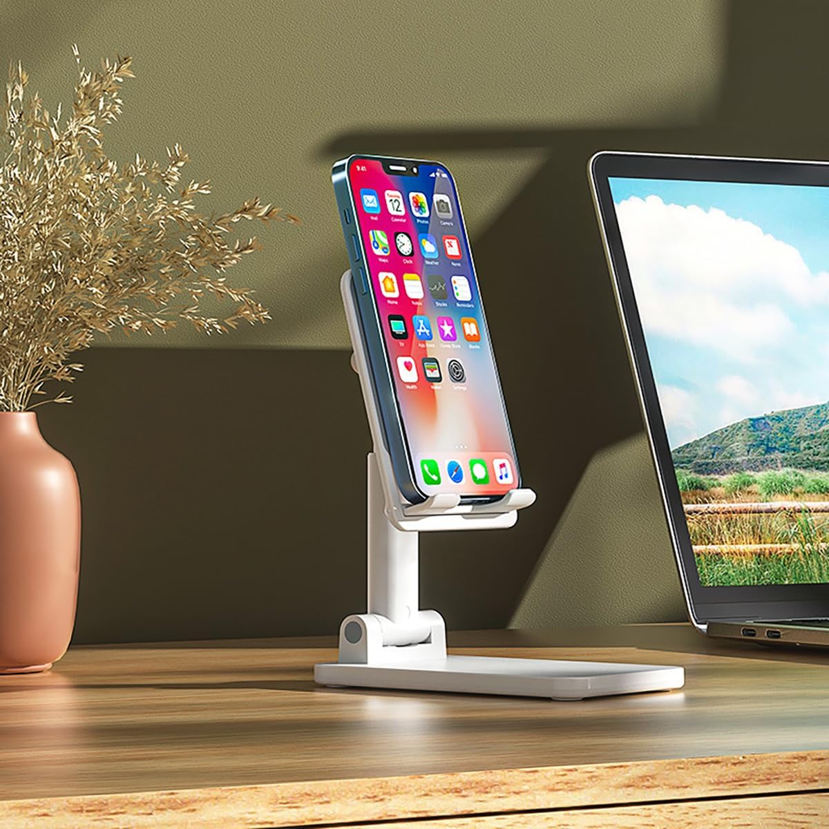 Portable Aluminum Laptop & Phone Stand, Adjustable, Foldable, Ergonomic, iPad, Tablets & Smartphones, Office Desk Accessories — image 4