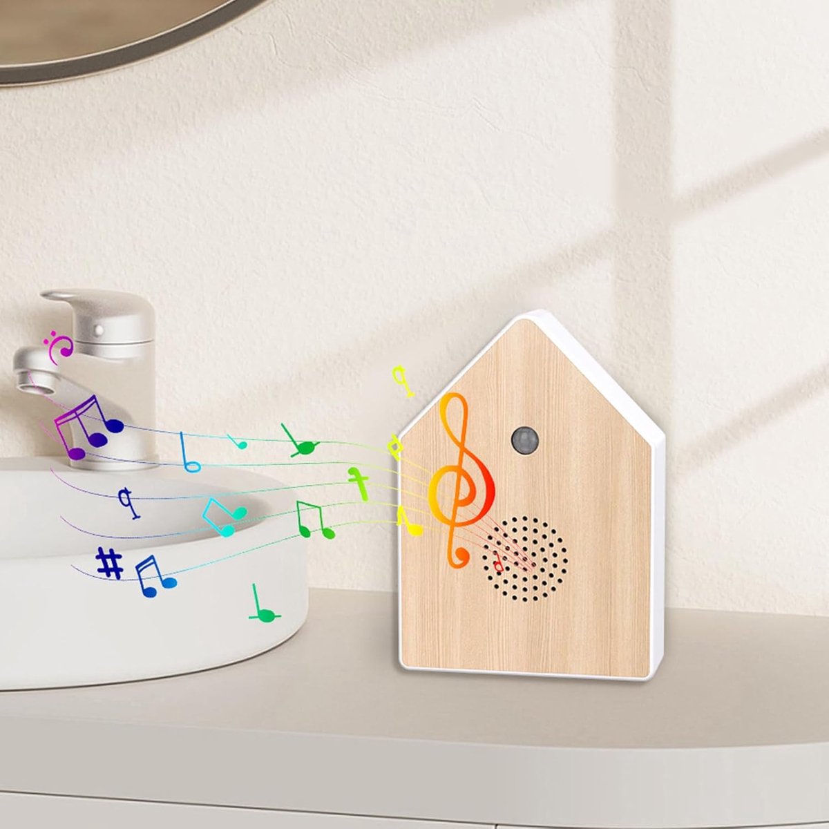 Motion detectors with nature sounds - Wall-mounted housing - Nature sounds - Birdsong - Songs - Suitable for hallways, bathrooms, guest rooms, toilets, and — image 4