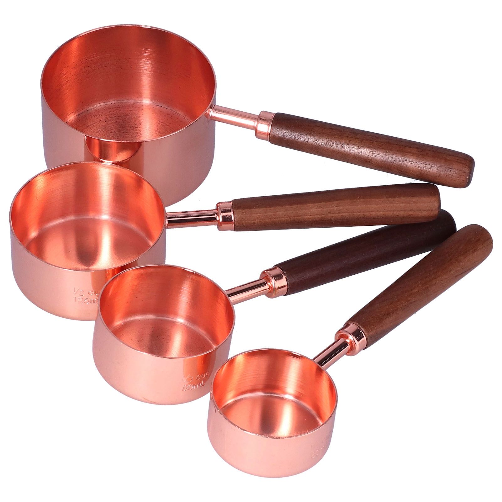 4Pcs Measuring Cups and Spoons Set with Copper Plated Handle Baking Tool for Kitchen โ image 3