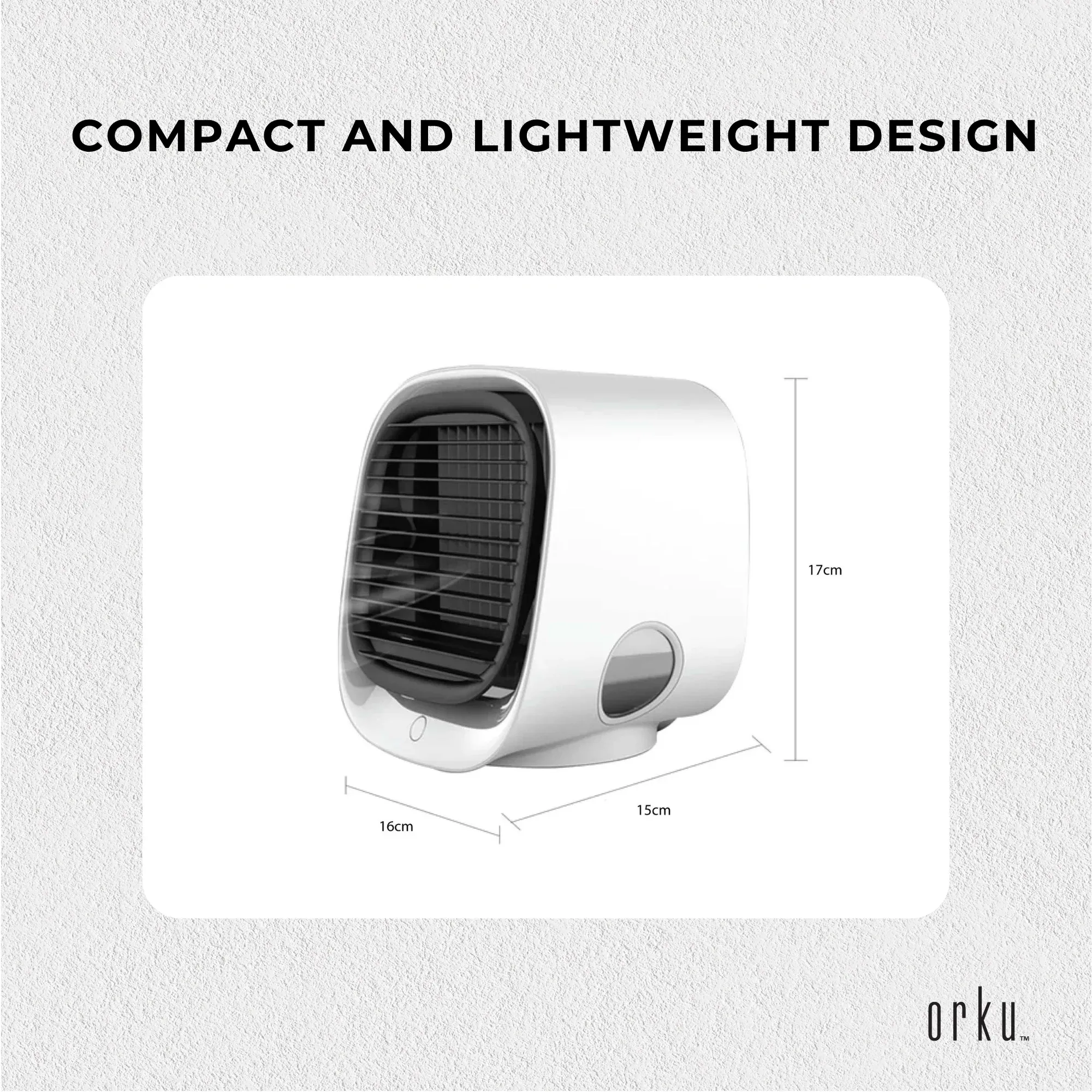 Orku USB Mini Evaporative Air Cooler Fan White - 300 Ml Water Tank — image 6