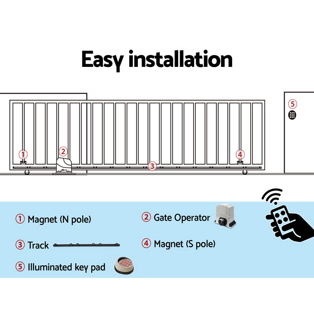LockMaster Automatic Sliding Gate Opener Kit Keypad 6M 1200KG — image 6