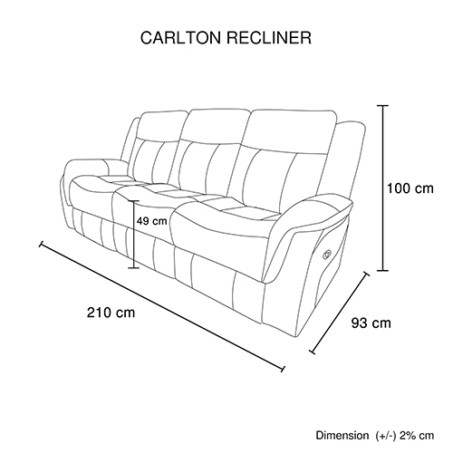 3-2-1 Seater Finest Grey Fabric Recliner Sofa Sturdy Construction Metal Mechanism — image 6