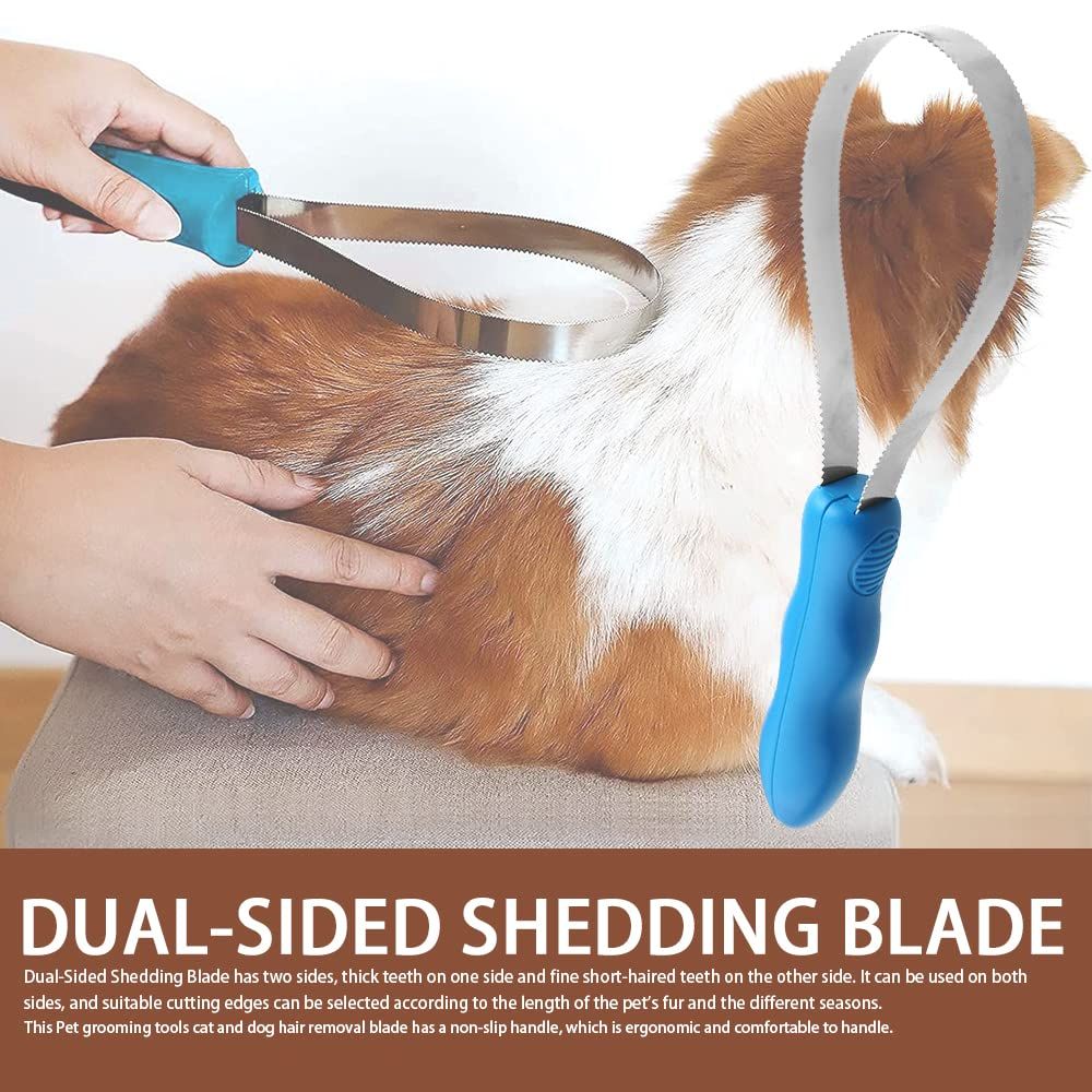 Dual-Sided Shedding Blade Horse Hair Brush Horse Shedding Tool Dog Grooming Tool with Soft Touch Grip Handle โ image 5