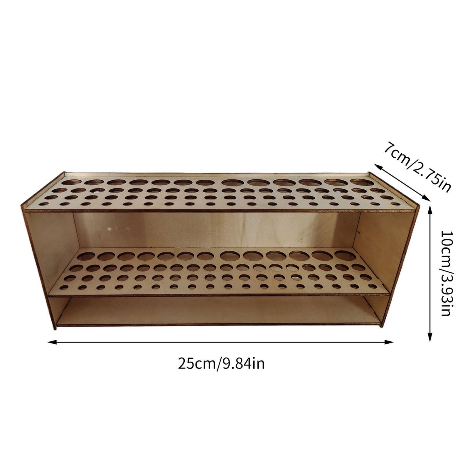 Wooden Paint Brush Holder Stand Paintbrush Organizer Rack Multi Hole Paintbrush Holder 67 Hole Artist Wood Paint Brush Storage — image 4
