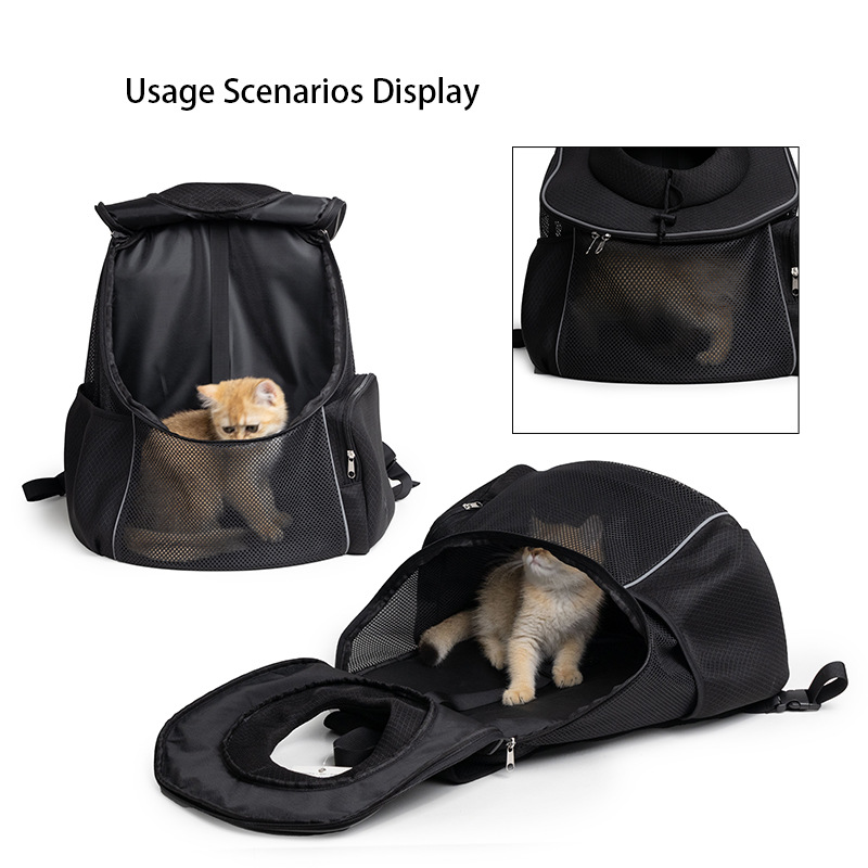 Purple Breathable Mesh Pet Carrier Backpack - Head-Out Design for Small Dogs & Cats, Ventilated Travel Hiking Carrier Bag with Front Entry & Pockets โ image 3