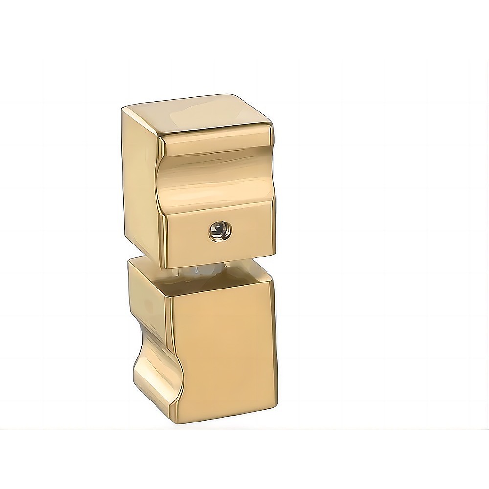 Brass Shower Door Square Knob Handle in Gold
