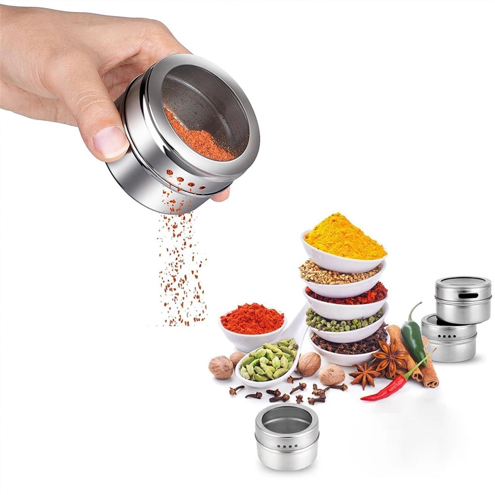Outdoor Portable Travel Picnic Barbecue Camping Equipment Seasoning Jar Stainless Steel Spice Salt Kitchen Cooking Utensils — image 4