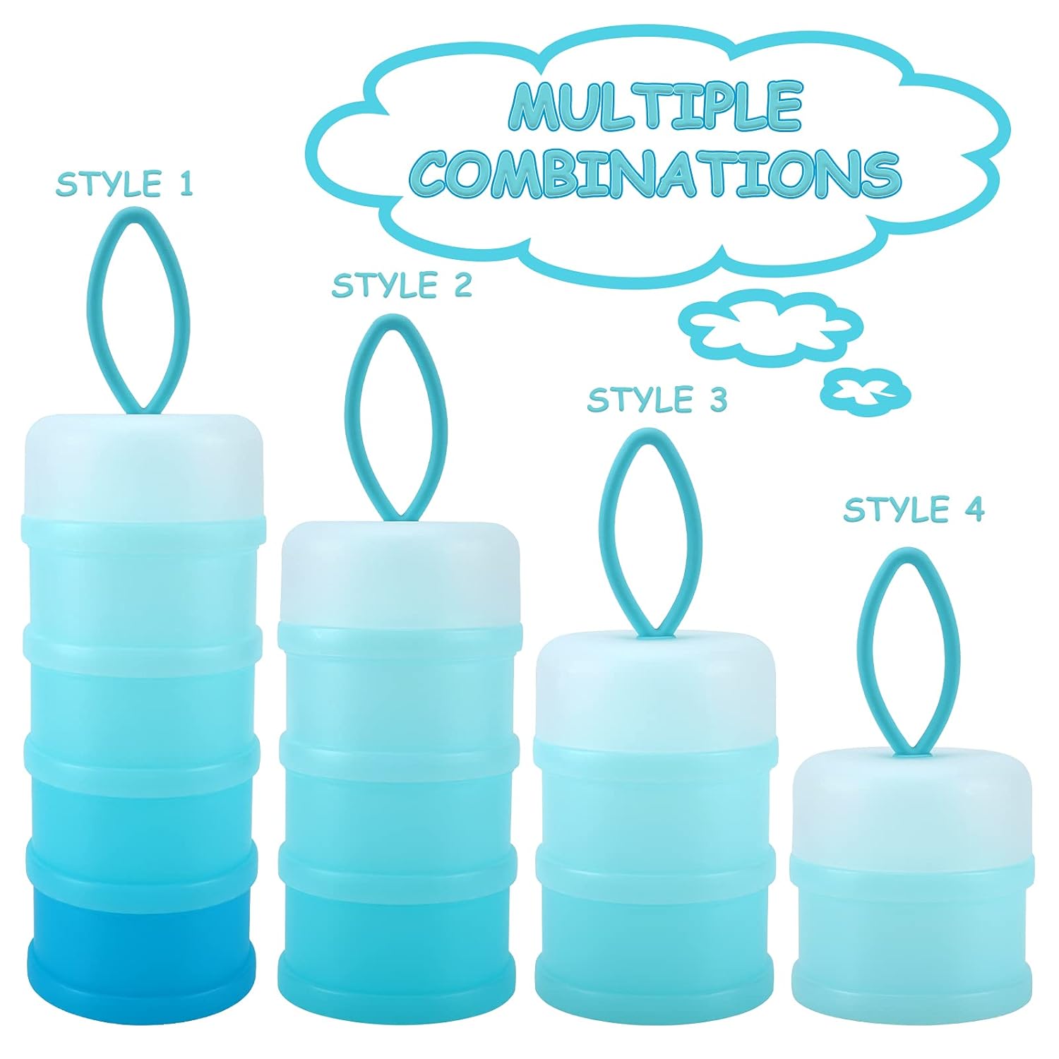 Baby Formula Dispenser On The Go, Stackable Formula Dispenser Formula Container to Go, Non-Spill Portable Milk Powder Kids Snack Storage Container, BPA Free โ image 2