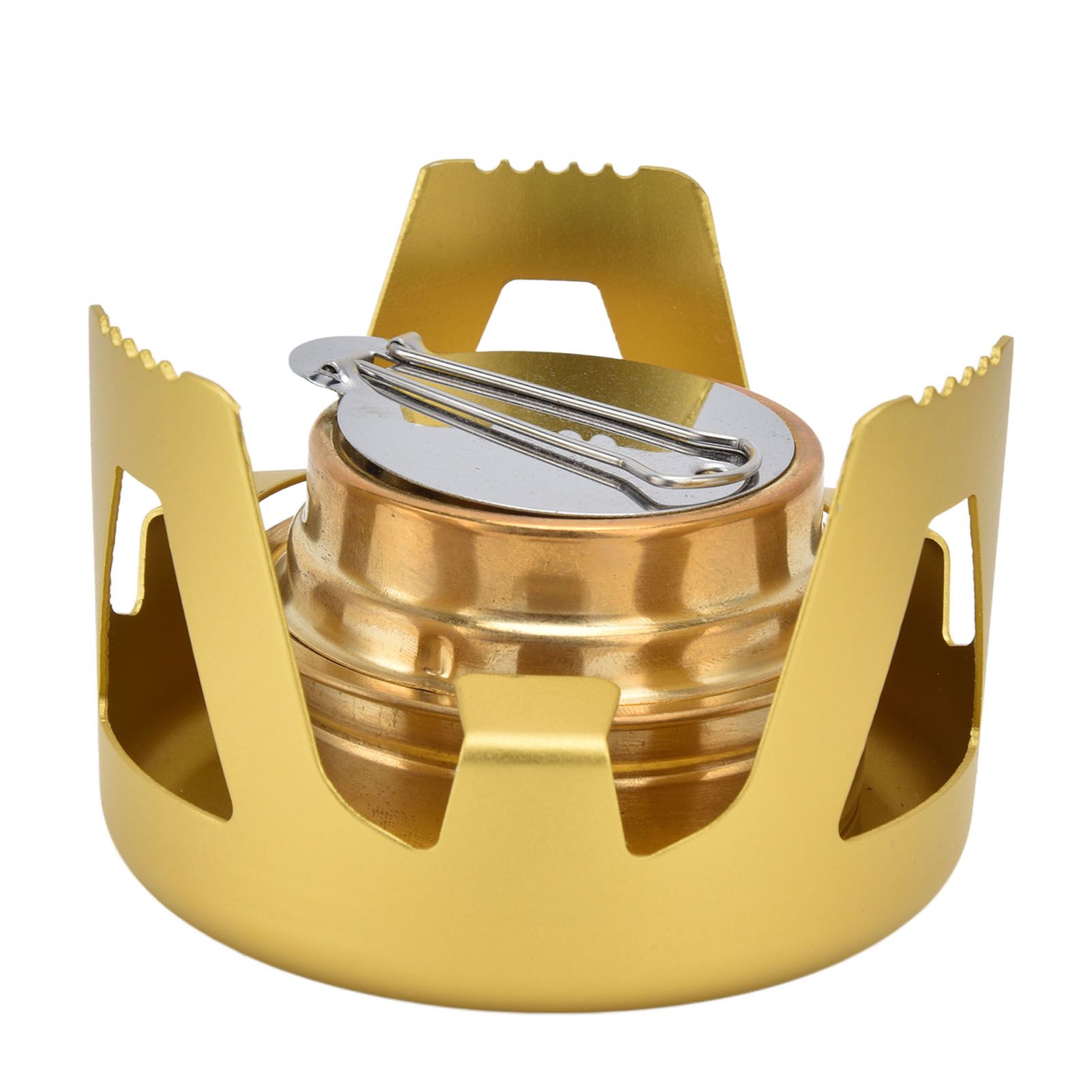 Camping Stove Windproof Vaporizable Portable Liquid Spirit Stove with Stand for Outdoor CampingYellow — image 5