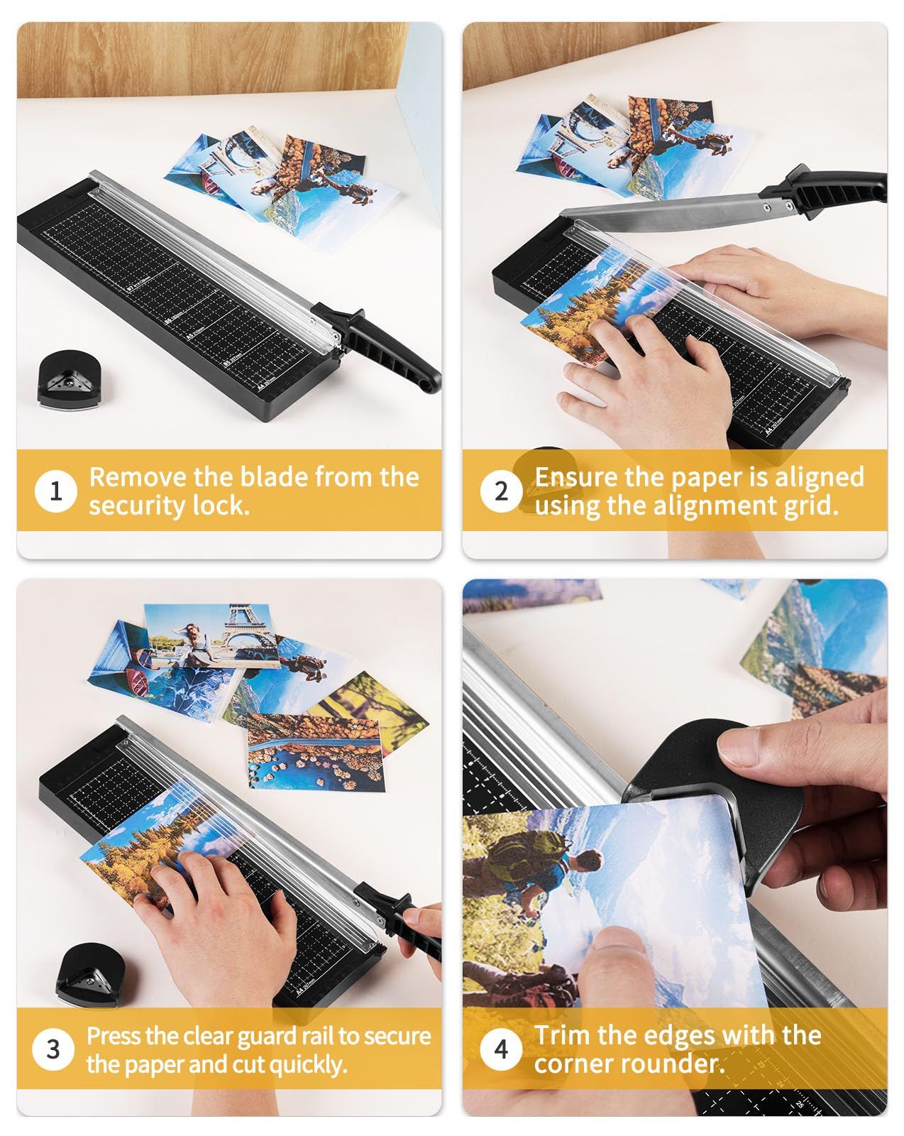 Guillotine Paper Cutter with Sheet Capacity, Heavy Duty Paper Cutter for, Paper Trimmer for Crafting, Classroom and Office โ image 4