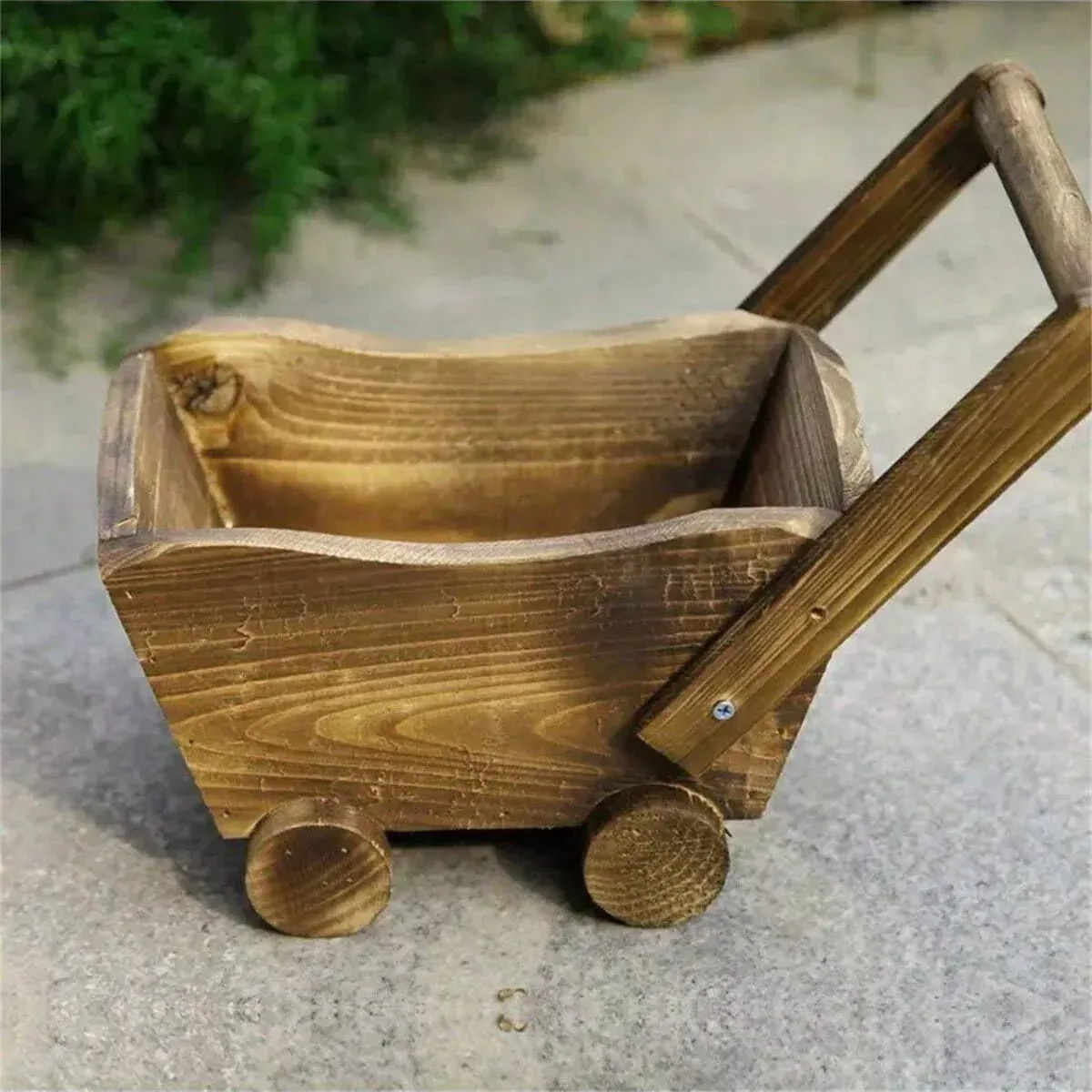 Cartoon Flower Pot Wooden Pot for Plants Cute Car Shape Decorative Planter Pot — image 4