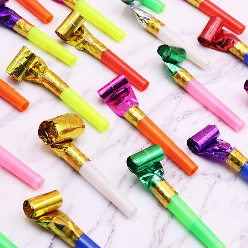 75 PCS Party Blower Blowouts Noisemakers, Birthday Blow Horns Party Whistles, New Years Party Noisemakers Random Color