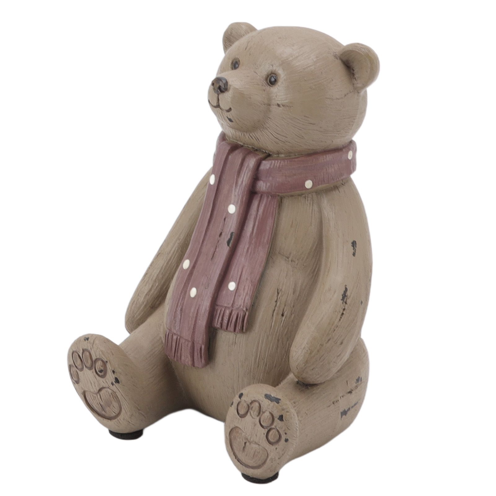 Scarf Bear Ornament Exquisite Workmanship Resin Bear Statue with Antislip Soft Rubber Pad for Living Room Porch โ image 2