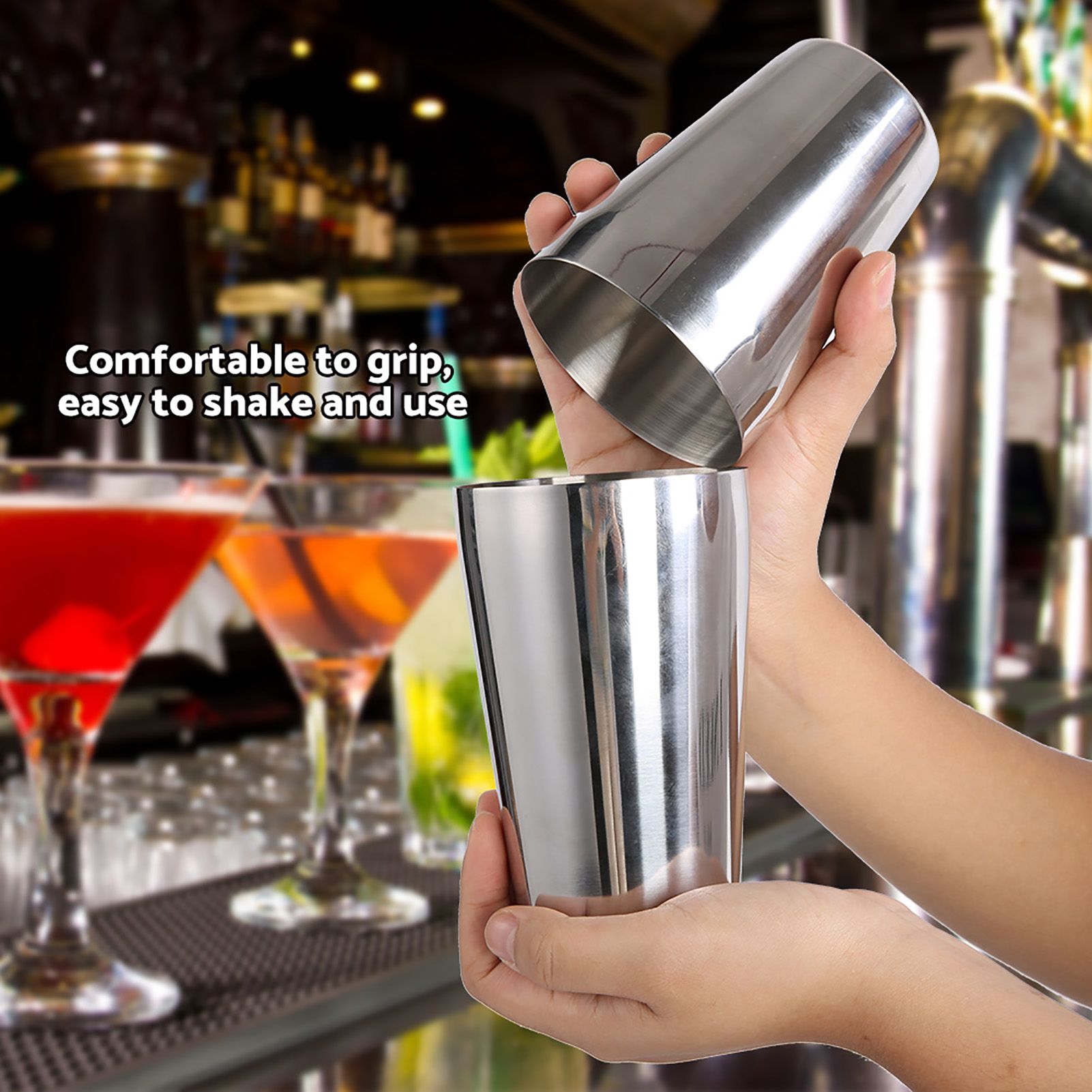 Stainless Steel Wine Cocktail Shaker Set Mixing Making Drinking Container Barware (800/600ml) โ image 6