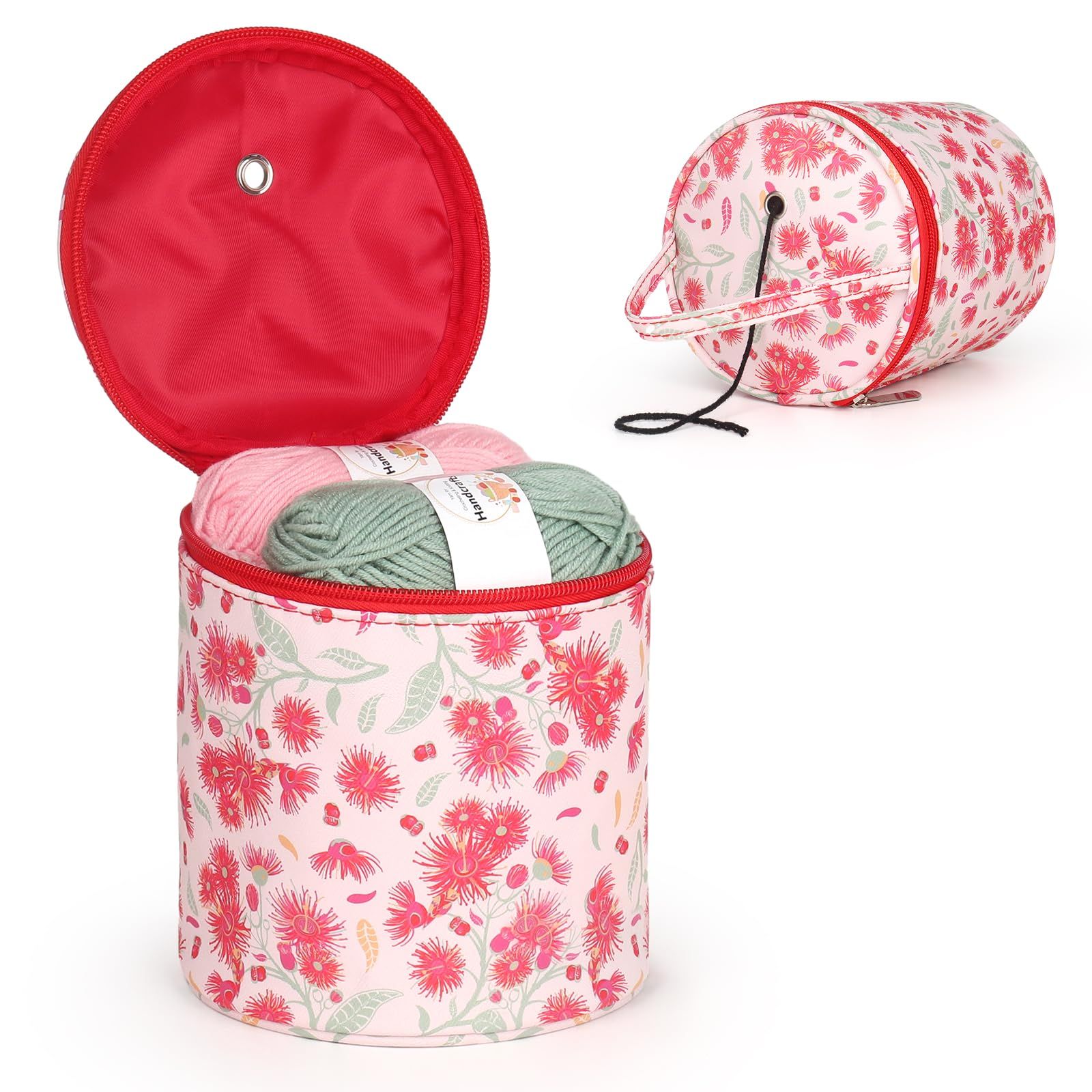 Small Yarn Storage Bag, Portable Knitting Bag with Hole for Crochet Beginners and Young, Small Size Knitting Projects Organizer