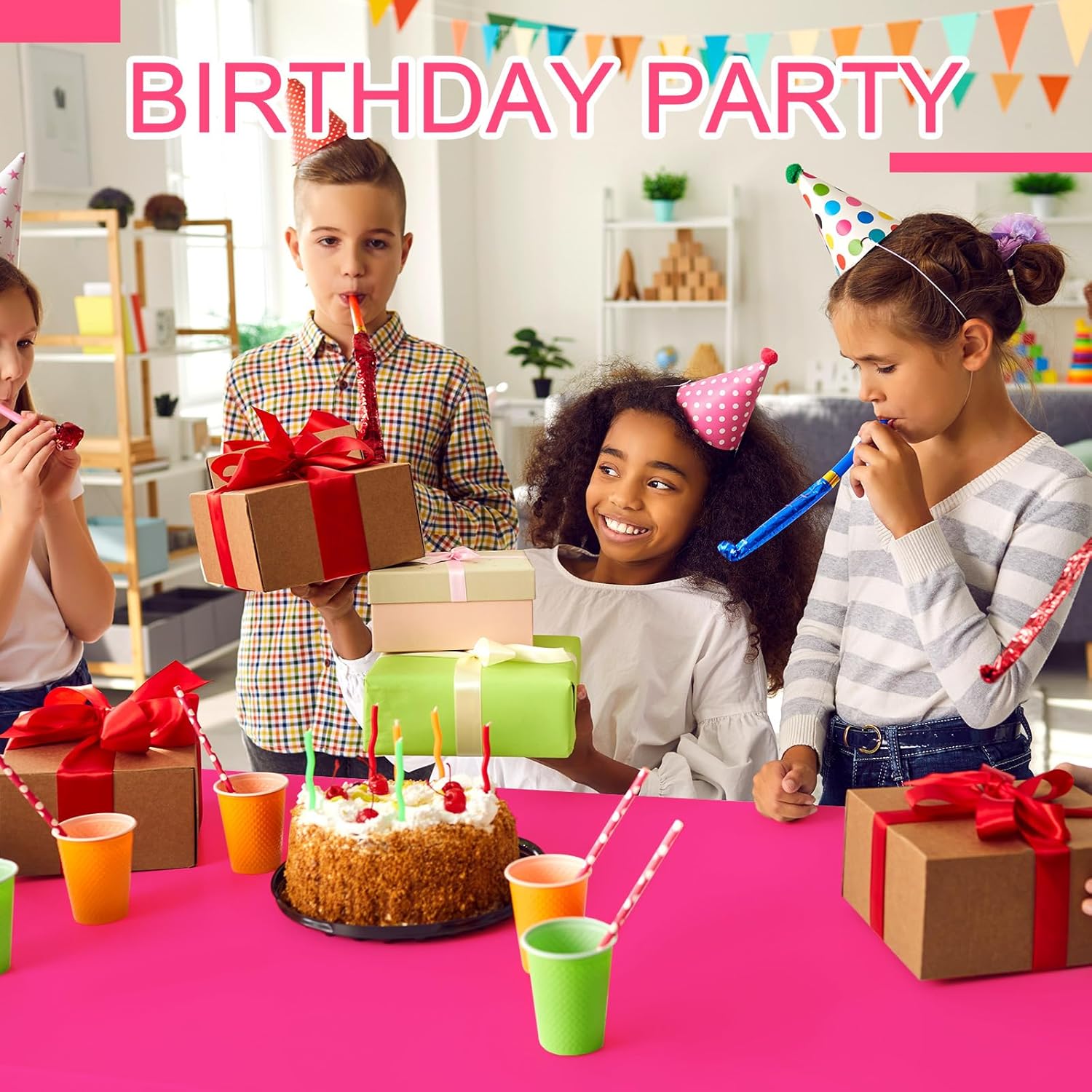 12 Pack Assorted Color Plastic Tablecloth Disposable Rectangle Table Cover Neon Party Supplies or Neon Party Birthday Wedding Picnic Home Decorations(54 x 72 โ image 6
