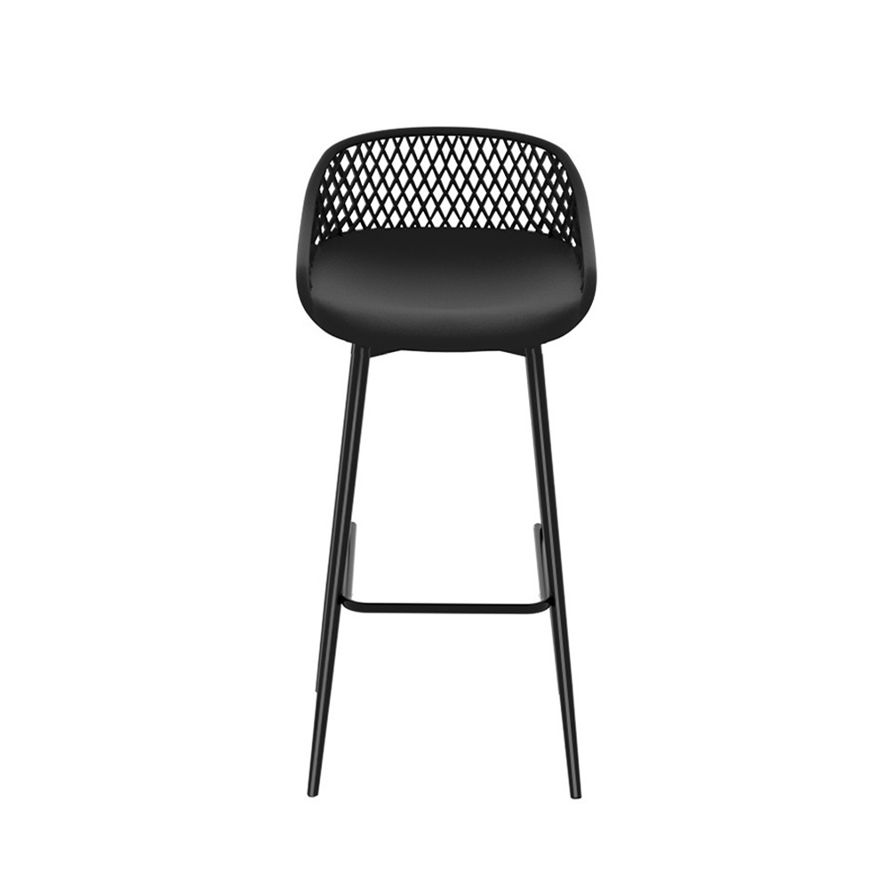Gardeon 2x Outdoor Bar Stools Plastic Black — image 3