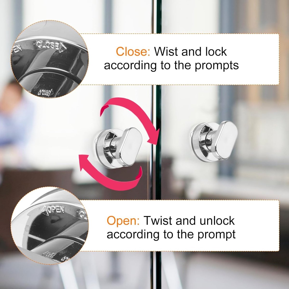 pieces - Door handle - Suction cup door grip - Suction cup handle - suction cup glass mirror door handle - suction cup handles for sliding doors - shower door — image 3