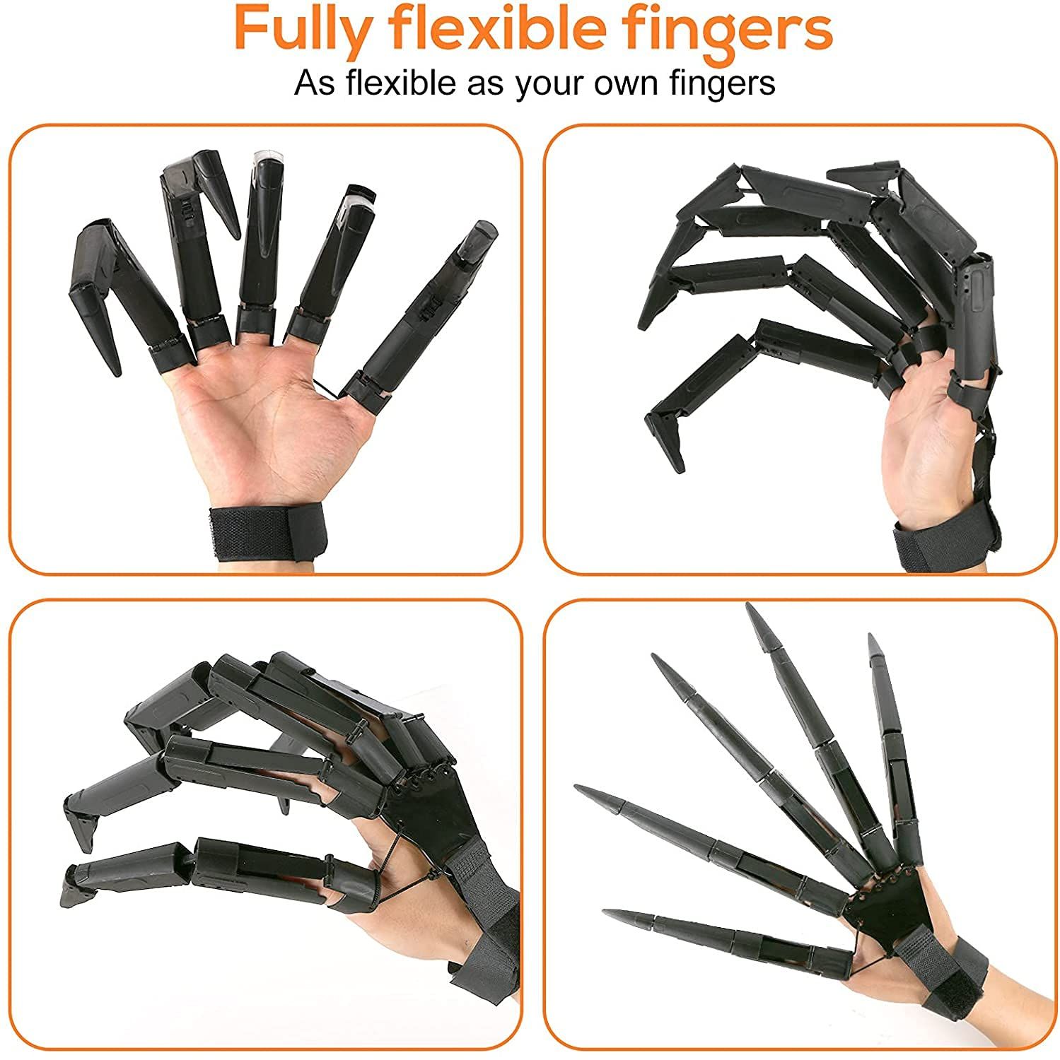 Halloween Articulated Fingers,Articulated Finger Extensions with Flexible Joints,Claw Gloves for Party Dress Cosplay Costume Props — image 4