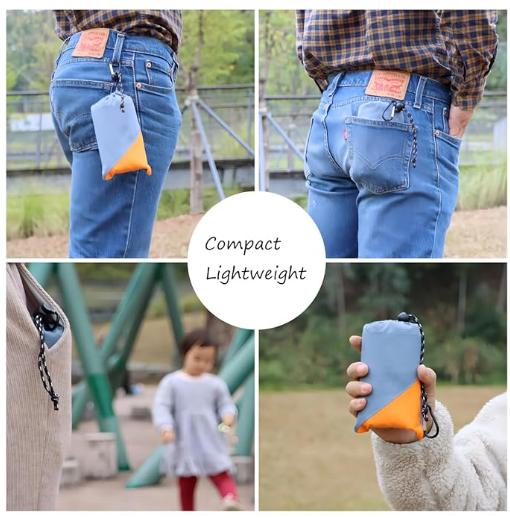 Grey And Orange Portable Waterproof Camping Mat - Foldable Picnic and Beach Blanket โ image 3