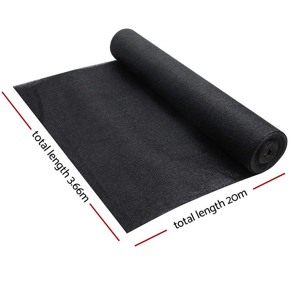 Instahut 50% Shade Cloth 3.66x20m Shadecloth Sail Heavy Duty Black โ image 2