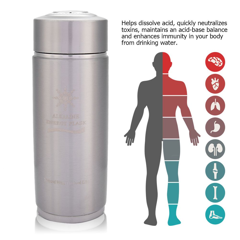 Stainless Alkaline Water Bottle Portable Nano Balance Bio Energy Lonizer Cup Flask(Silver) — image 6