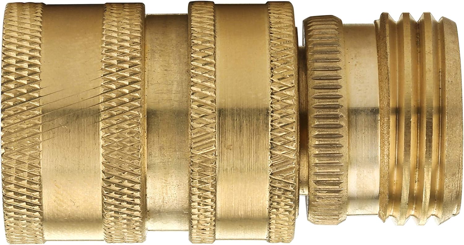 Garden Hose Quick Connect Fittings, 3/4 Inch GHT Solid Brass, Quick Connector Set, 2-Pack โ image 4